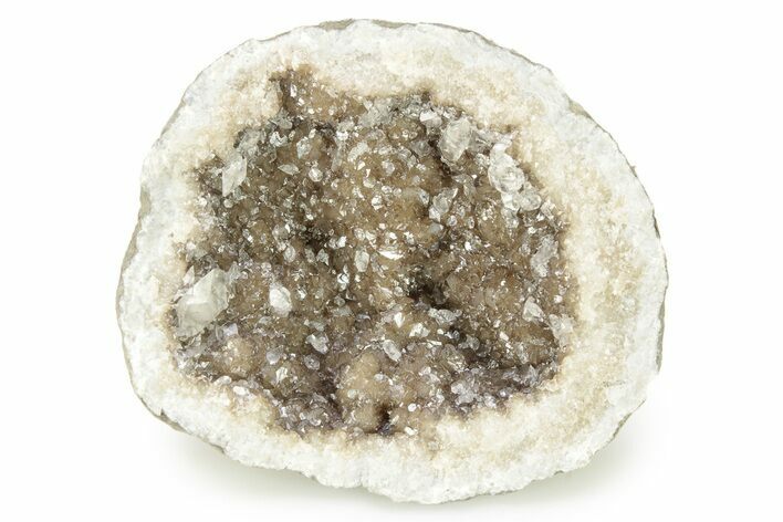 Keokuk Geode Half with Calcite Crystals - Missouri #274288